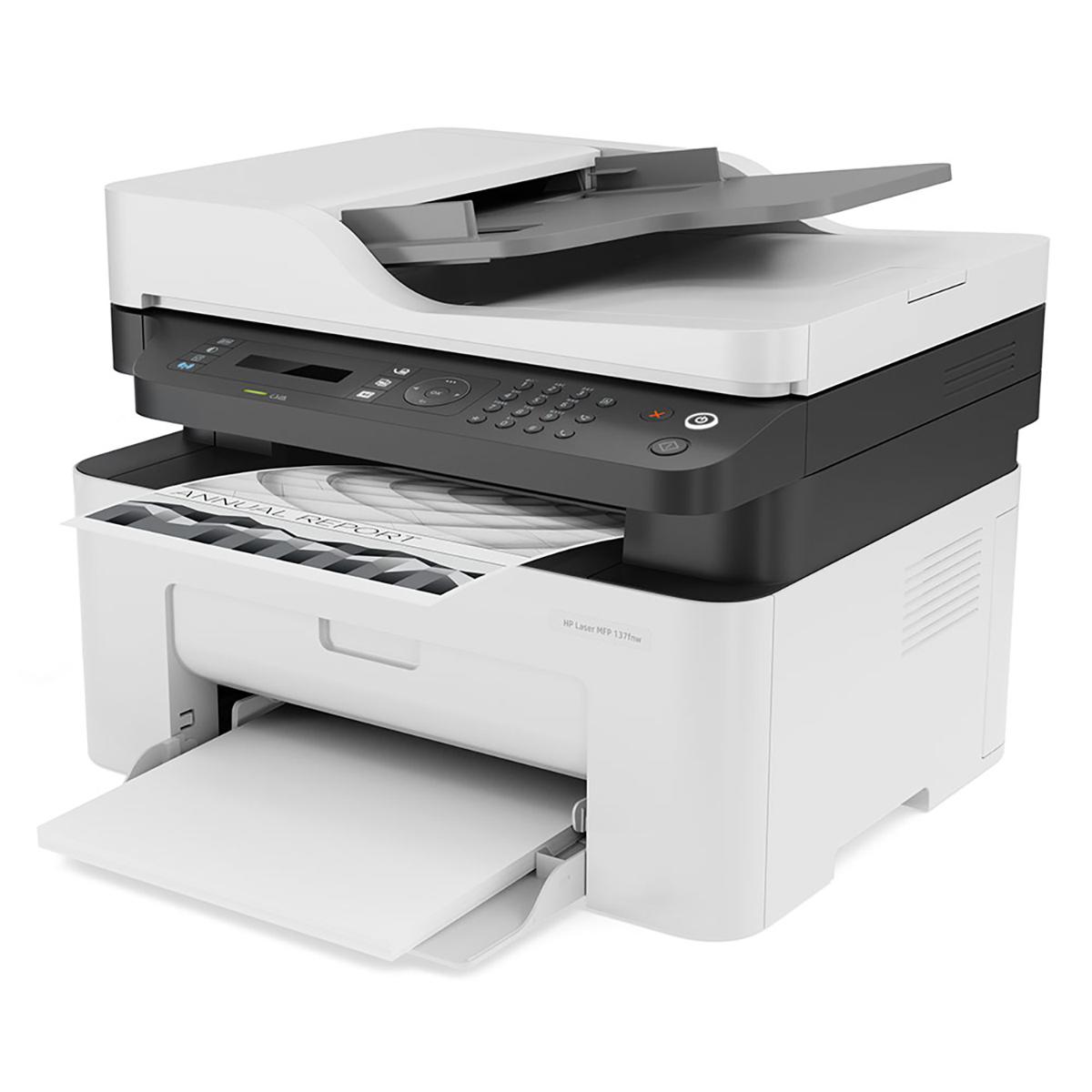 Impresora Multifunción Monocromática Hp Laserjet 137fnw Con Wifi 220v